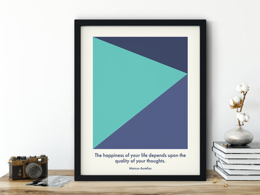 Minimalist Marcus Aurelius Poster, Stoic Philosophy Quote, Wall Art