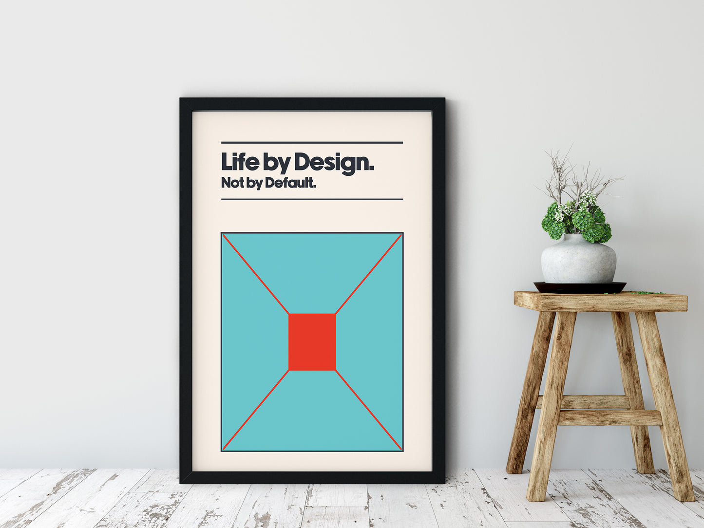 Inspirational Quote| Art Print | Life by Design, not by Default | Minimalist Swiss Art Style | Wall Decor