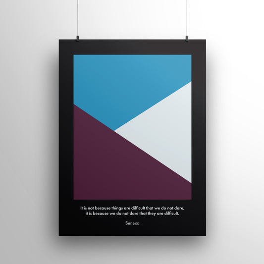 Stoic Philosophy Quote, Seneca, Inpsiration, Life, Wall Art, Poster