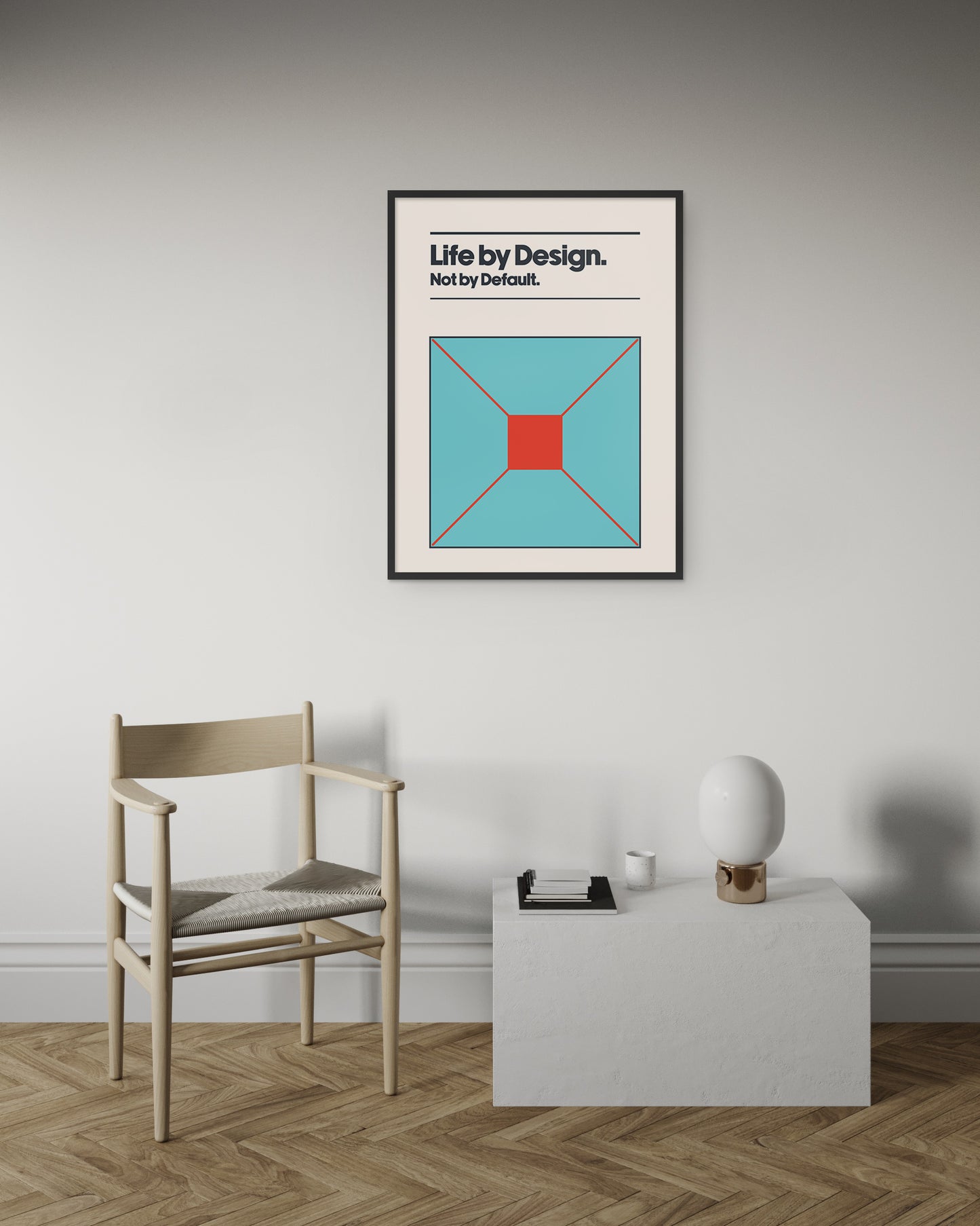 Inspirational Quote| Art Print | Life by Design, not by Default | Minimalist Swiss Art Style | Wall Decor