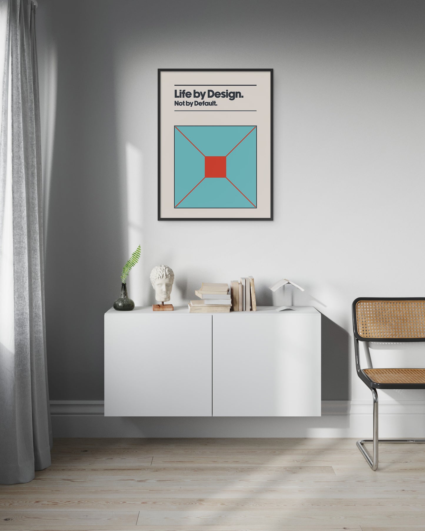 Inspirational Quote| Art Print | Life by Design, not by Default | Minimalist Swiss Art Style | Wall Decor